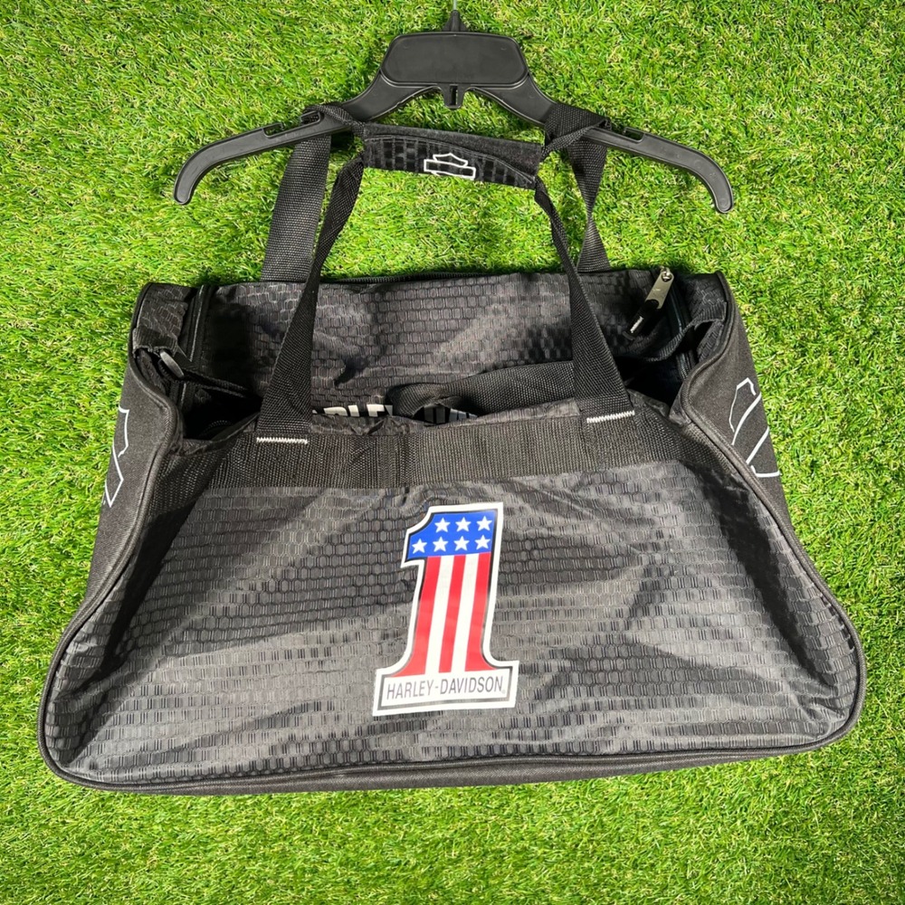 Harley-Davidson Black Duffle Bag #1 Stars Stripes Logo‎ Honeycomb Travel Gym